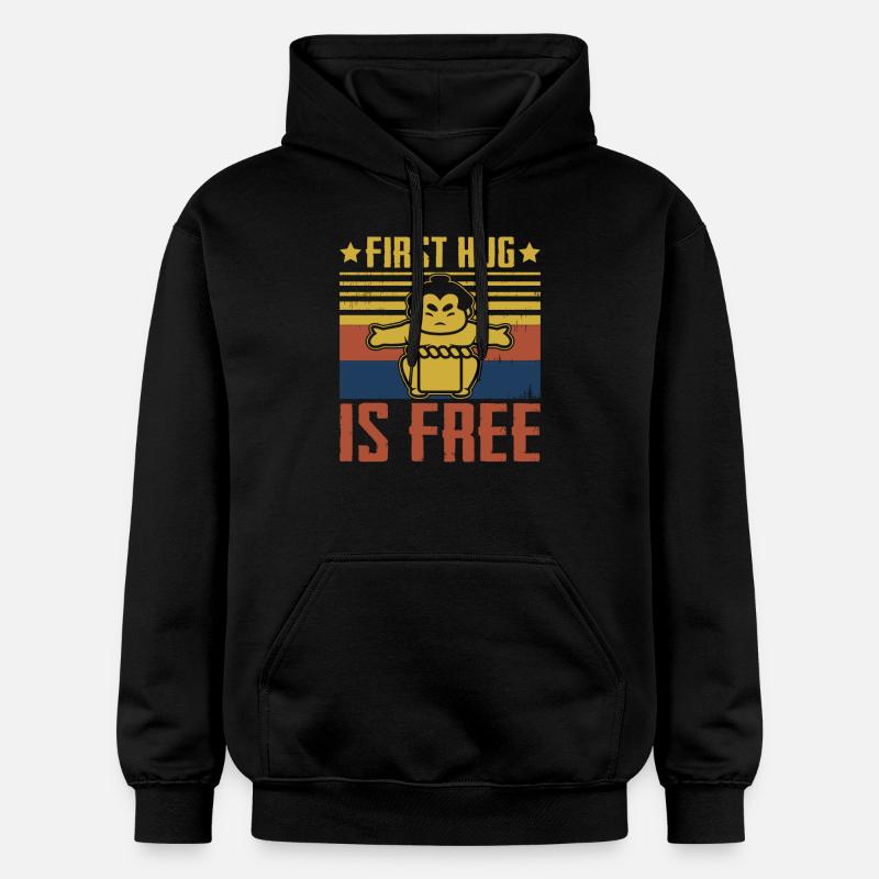 First Hug est gratuit - Sweat à capuche Softstyle® Gildan Unisexe - noir