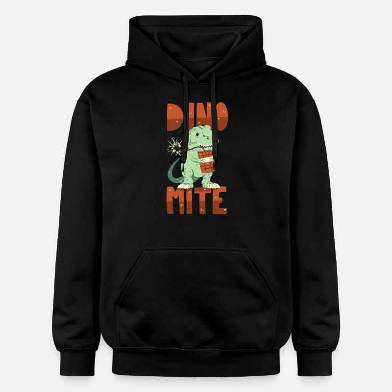 Dino à la dynamite - Sweat à capuche Softstyle® Gildan Unisexe - noir