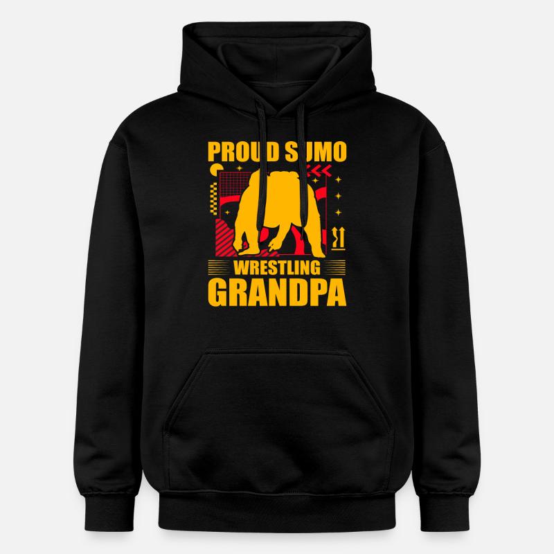 Fier grand-père lutteur de sumo - Sweat à capuche Softstyle® Gildan Unisexe - noir