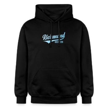 Richmond Stadt im Bundesstaat Virginia - Gildan Unisex Softstyle® Midweight Hoodie - Schwarz - Vorne - Marisol (170cm) & Nik (191cm)