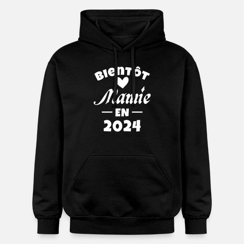 Bientôt future Mamie 2024 - Sweat à capuche Softstyle® Gildan Unisexe - noir