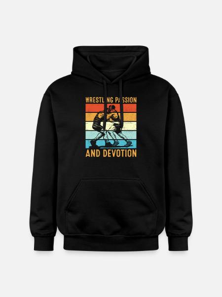 Wrestling passion and devotion - Gildan Unisex Softstyle® Midweight Hoodie - black