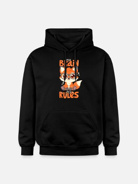 My brain, my rules - Gildan Unisex Softstyle® Midweight Hoodie - black