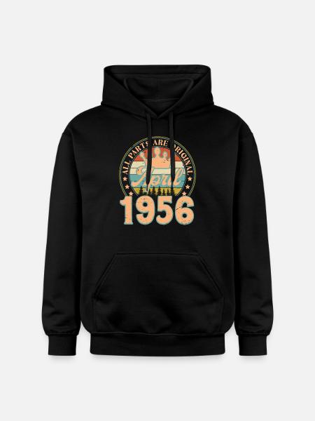 April 1956. April 1956 April fødselsdagsgave - Gildan Softstyle® Midweight unisex-hoodie - sort