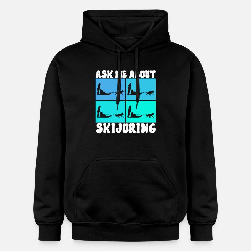 Sledding Sled dogs - Gildan Unisex Softstyle® Midweight Hoodie - black