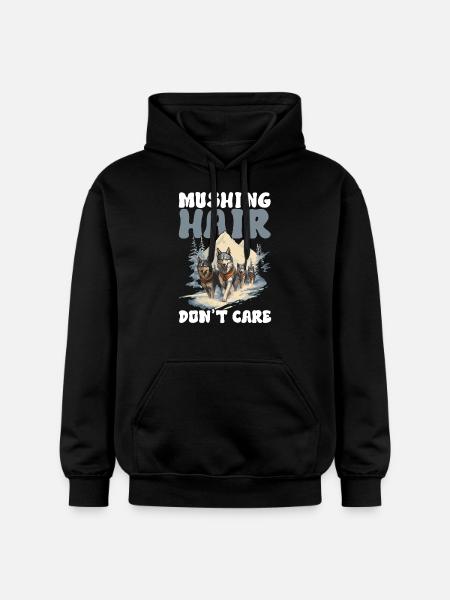 Sledding Sled Dogs - Gildan Unisex Softstyle® Midweight Hoodie - black