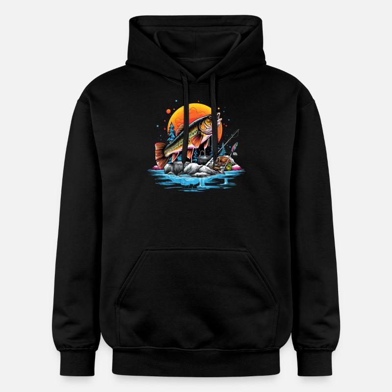Poisson bar - Sweat à capuche Softstyle® Gildan Unisexe - noir