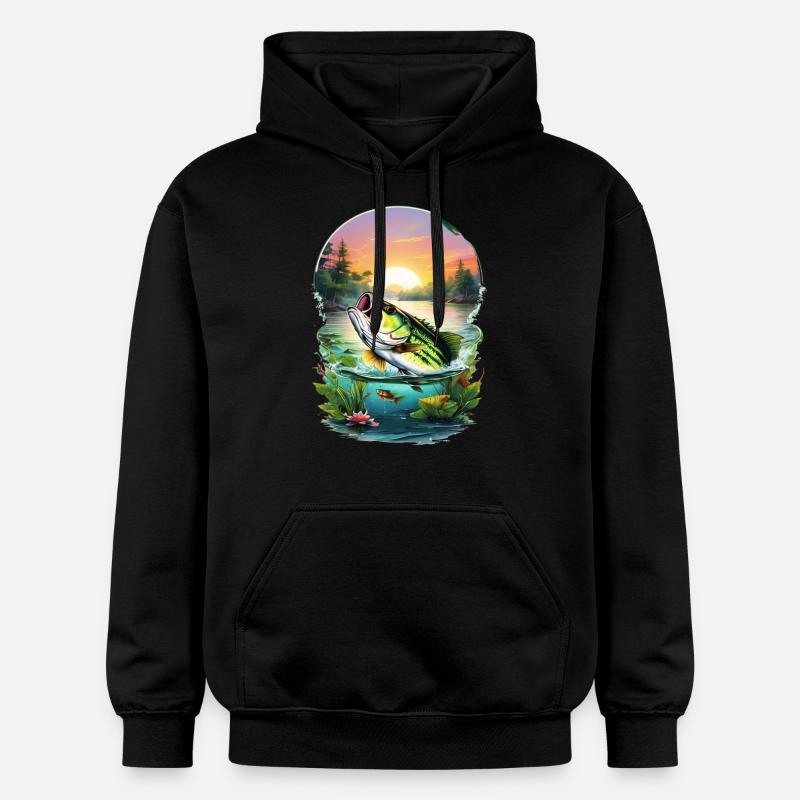 Poisson bar - Sweat à capuche Softstyle® Gildan Unisexe - noir