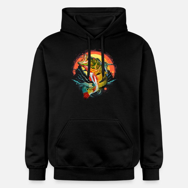Poisson bar - Sweat à capuche Softstyle® Gildan Unisexe - noir