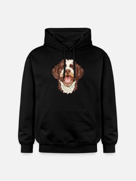 Lagotto Romagnolo | Cartoon Artwork - Gildan Unisex Softstyle® Midweight Hoodie - black