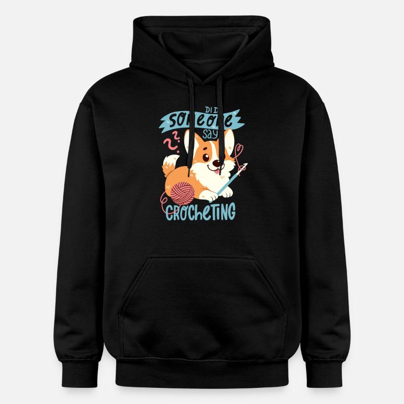 Crochet Corgi - Sweat à capuche Softstyle® Gildan Unisexe - noir