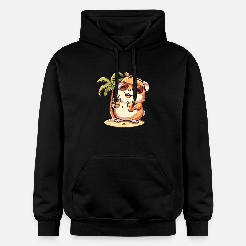 Vacances d’été pour hamster - Sweat à capuche Softstyle® Gildan Unisexe - noir