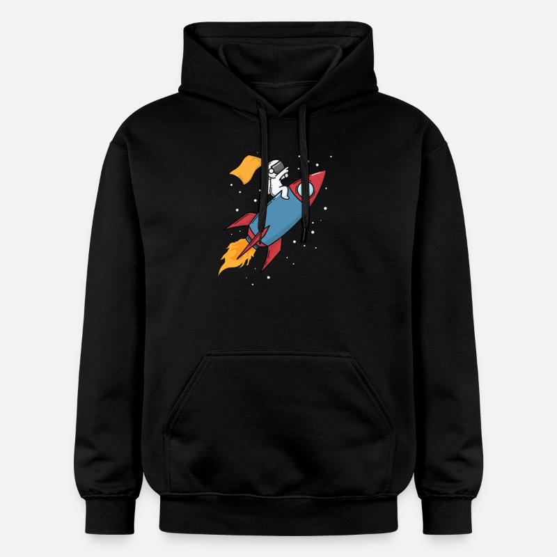 Astronaute sur une fusée - Sweat à capuche Softstyle® Gildan Unisexe - noir