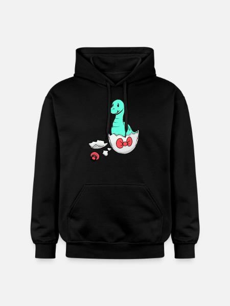 Dino Baby Birth Pregnancy Eggshell - Gildan Unisex Softstyle® Midweight Hoodie - black