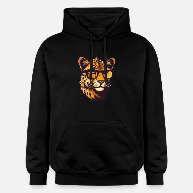 Tête de guépard Cool - Sweat à capuche Softstyle® Gildan Unisexe - noir