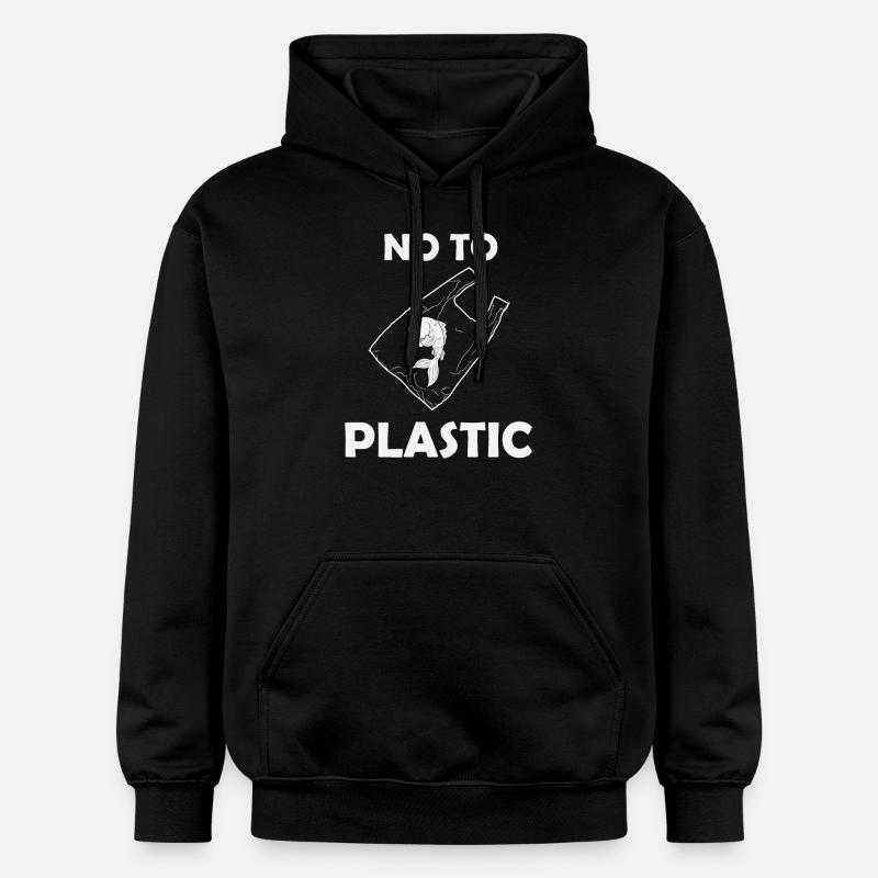 Non au plastique - Sweat à capuche Softstyle® Gildan Unisexe - noir