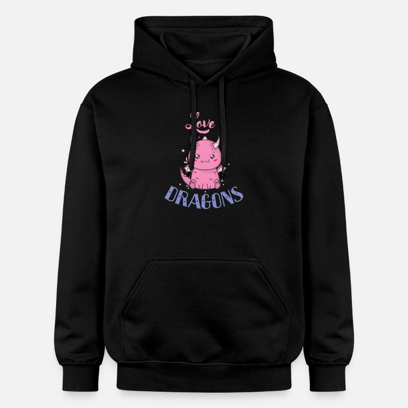 Dragons d’amour Dragon mythique - Sweat à capuche Softstyle® Gildan Unisexe - noir