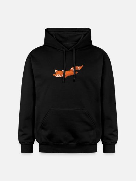 Red Panda Bear Cat Bamboo - Gildan Unisex Softstyle® Midweight Hoodie - black