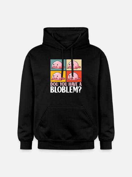 Cute Blob Fish Ugly Fish - Gildan Unisex Softstyle® Midweight Hoodie - black