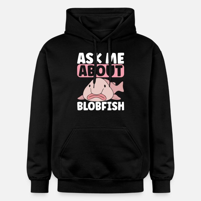 Poisson blob mignon poisson laid - Sweat à capuche Softstyle® Gildan Unisexe - noir