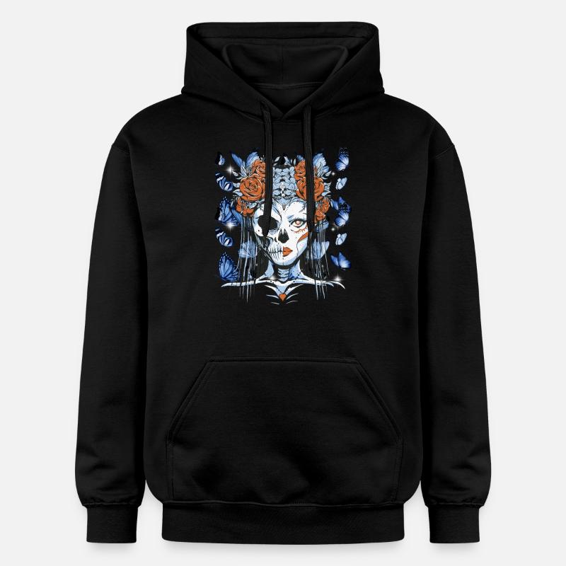 Crâne Papillons Crâne Crâne Crâne - Sweat à capuche Softstyle® Gildan Unisexe - noir