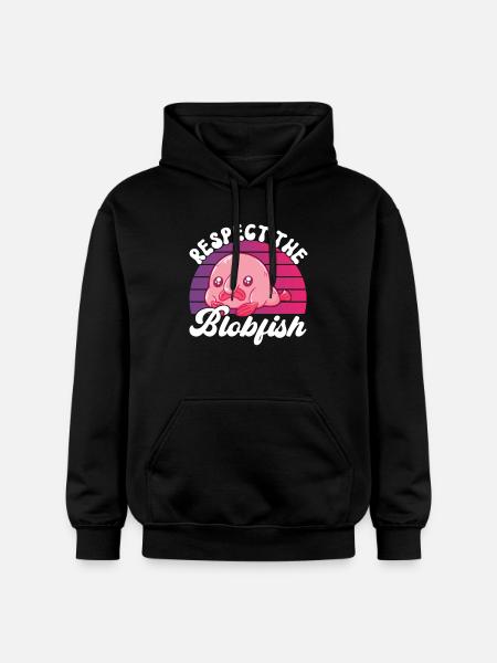 Cute Blob Fish Ugly Fish - Gildan Unisex Softstyle® Midweight Hoodie - black