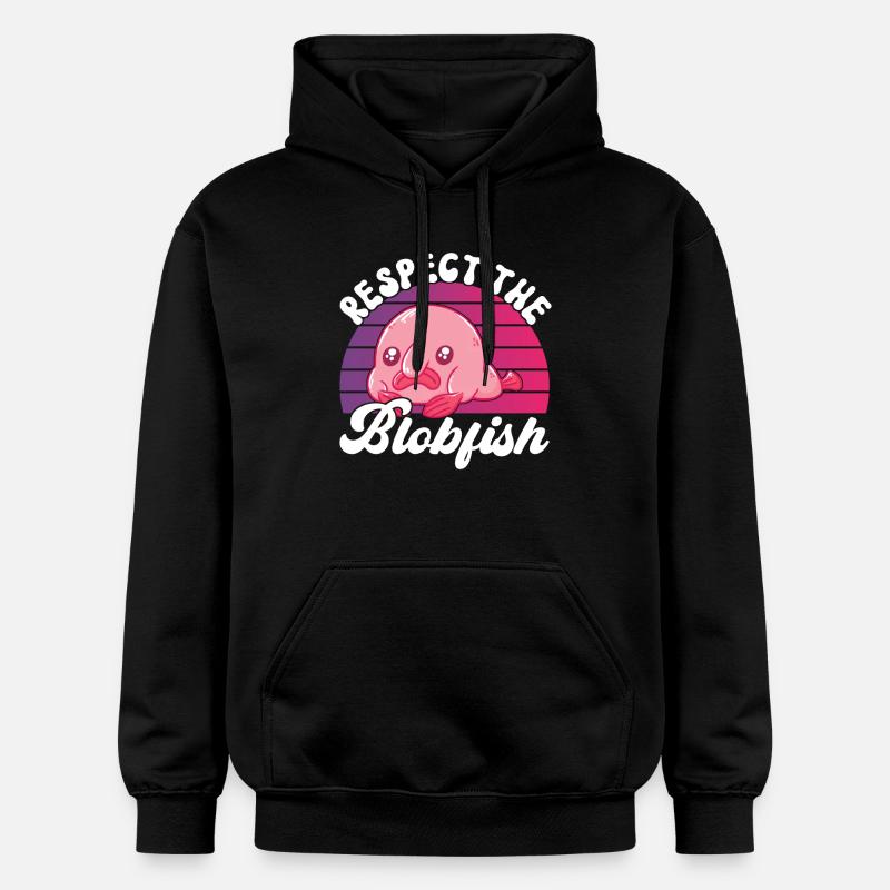 Poisson blob mignon poisson laid - Sweat à capuche Softstyle® Gildan Unisexe - noir
