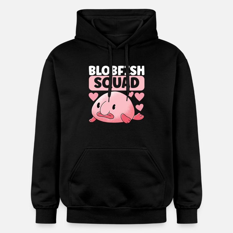 Poisson blob mignon poisson laid - Sweat à capuche Softstyle® Gildan Unisexe - noir
