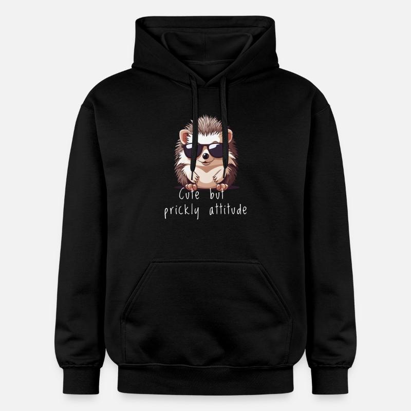 Süßer Igel niedlicher Igel Geschenk - Gildan Unisex Softstyle® Midweight Hoodie - Schwarz