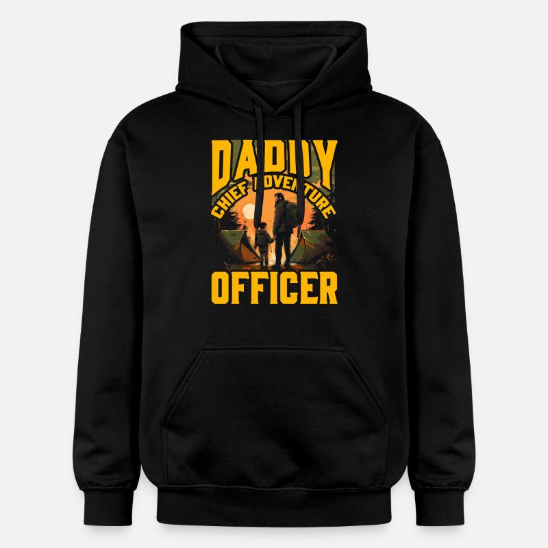 Papa Chef de l’aventure - Sweat à capuche Softstyle® Gildan Unisexe - noir