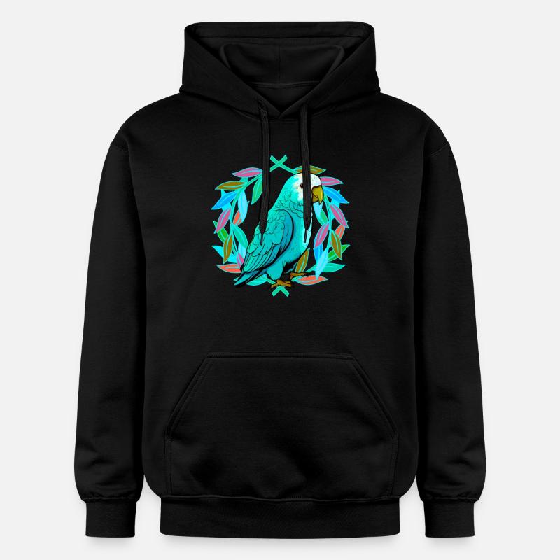 perroquet perroquets oiseau oiseaux - Sweat à capuche Softstyle® Gildan Unisexe - noir