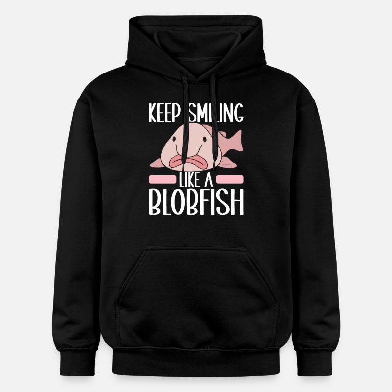 Poisson blob mignon poisson laid - Sweat à capuche Softstyle® Gildan Unisexe - noir