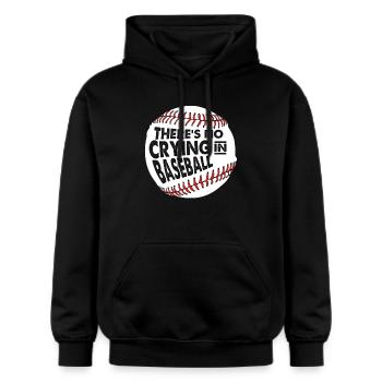 Baseball - Gildan Unisex Softstyle® Midweight Hoodie - Schwarz - Vorne - Marisol (170cm) & Nik (191cm)
