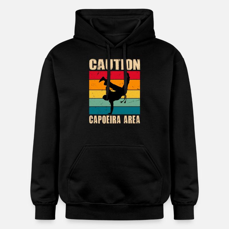 Attention Zone de Capoeira - Sweat à capuche Softstyle® Gildan Unisexe - noir