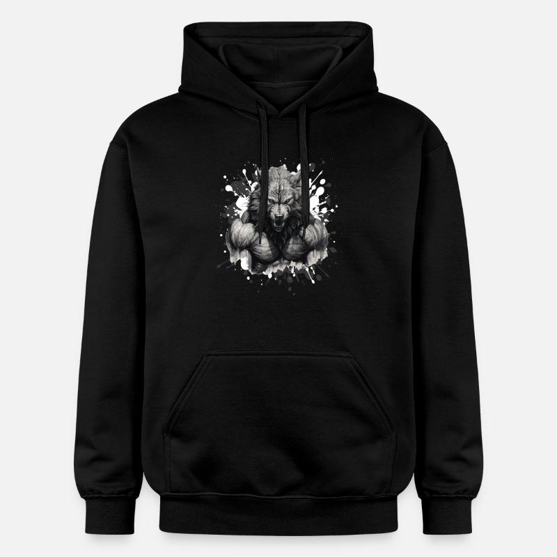 Bête de musculation Wolf Muscles - Sweat à capuche Softstyle® Gildan Unisexe - noir
