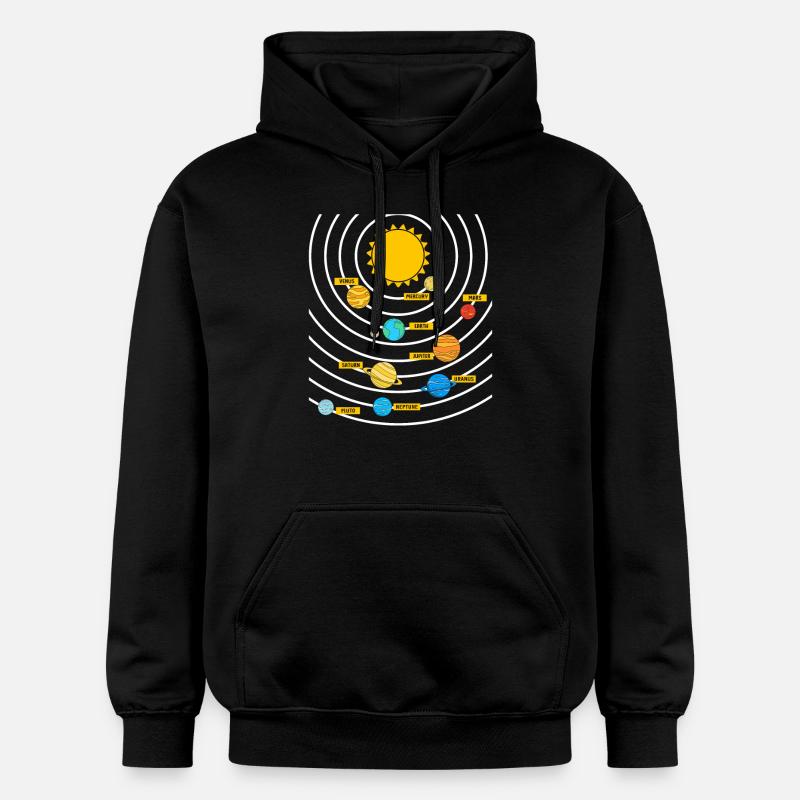 Univers Système Solaire - Sweat à capuche Softstyle® Gildan Unisexe - noir