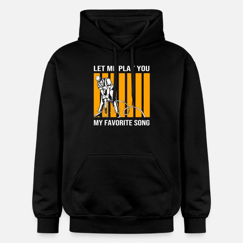 Construction worker construction site - Gildan Unisex Softstyle® Midweight Hoodie - black