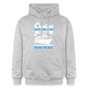 Kreuzfahrt Urlaub Kreuzfahrtschiff - Gildan Unisex Softstyle® Midweight Hoodie - Hellgrau meliert - Vorne - Liana (172cm) & Jaron (178cm)