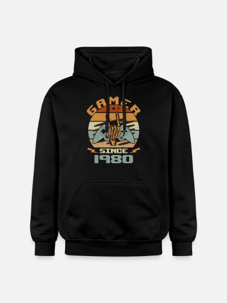 Gamer siden 1980 - Gaming fødselsdagsgave 1980 - Gildan Softstyle® Midweight unisex-hoodie - sort