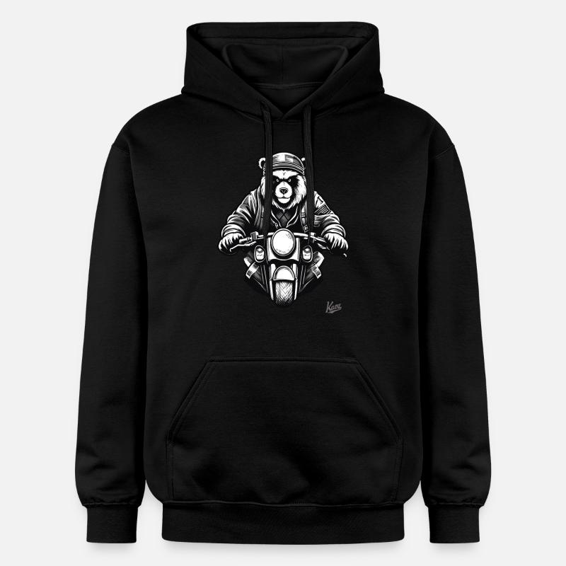 Cool Moto Biker Bear - Sweat à capuche Softstyle® Gildan Unisexe - noir