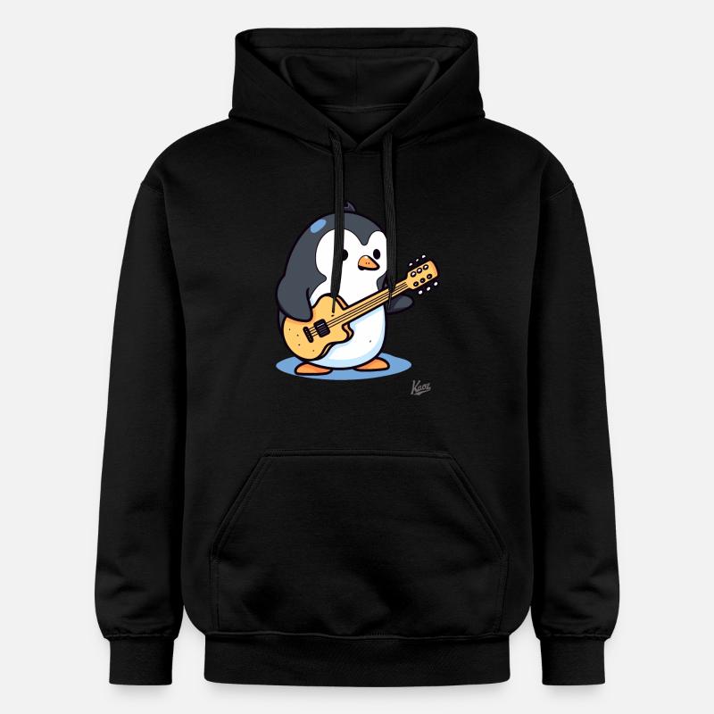 Musique : Guitariste acoustique Penguin - Sweat à capuche Softstyle® Gildan Unisexe - noir