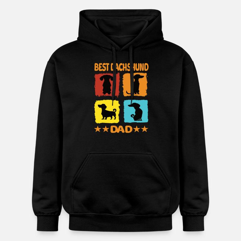 Meilleur papa teckel - Sweat à capuche Softstyle® Gildan Unisexe - noir
