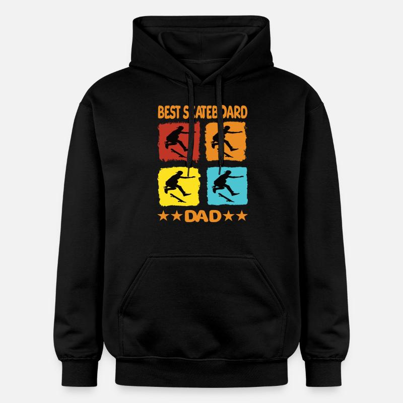 Meilleur papa de skateboard - Sweat à capuche Softstyle® Gildan Unisexe - noir