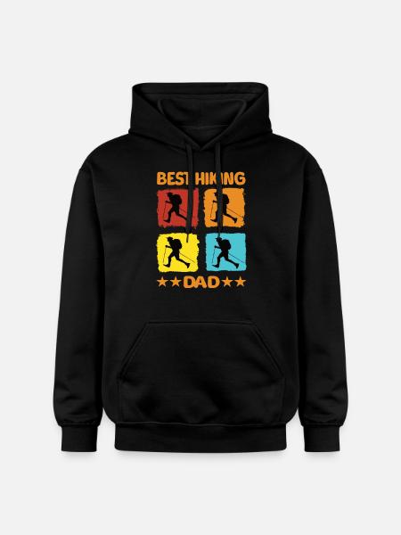 Best Hiking Dad - Gildan Unisex Softstyle® Midweight Hoodie - black