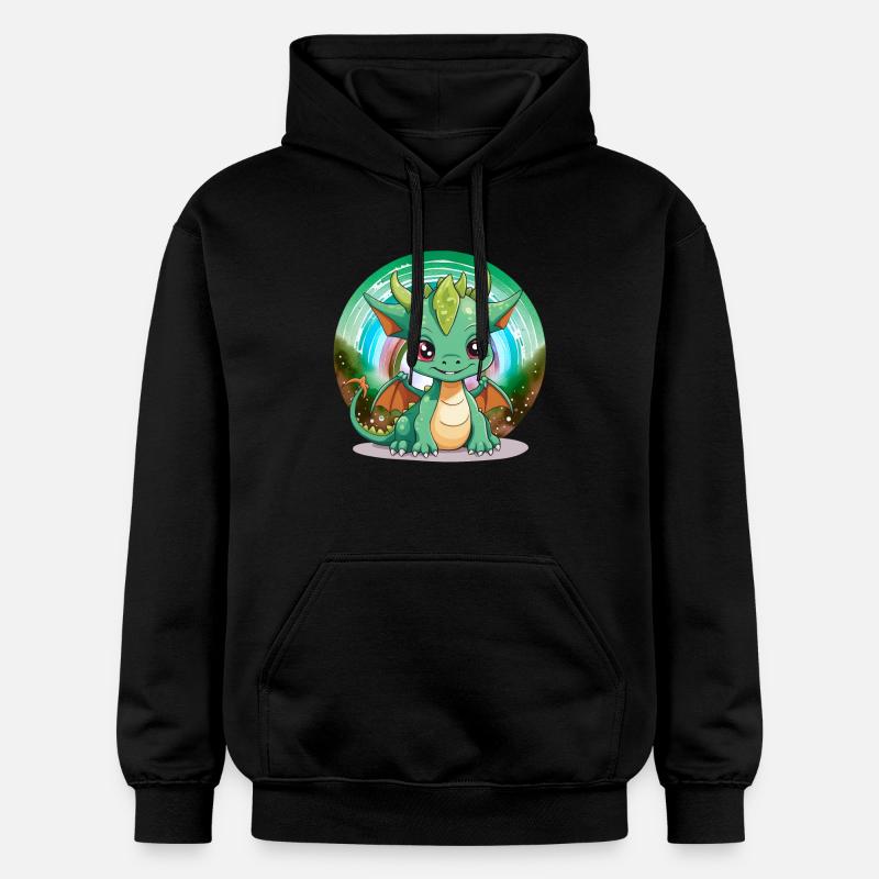 Drache Kinder Drachen Kind - Gildan Unisex Softstyle® Midweight Hoodie - Schwarz