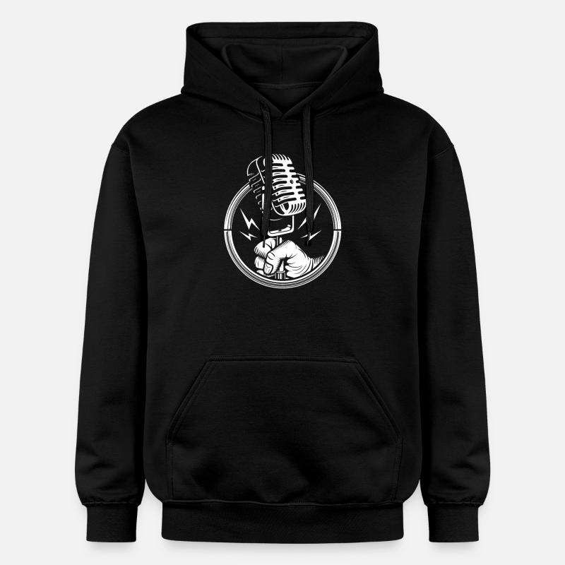 Microphone de karaoké - Sweat à capuche Softstyle® Gildan Unisexe - noir