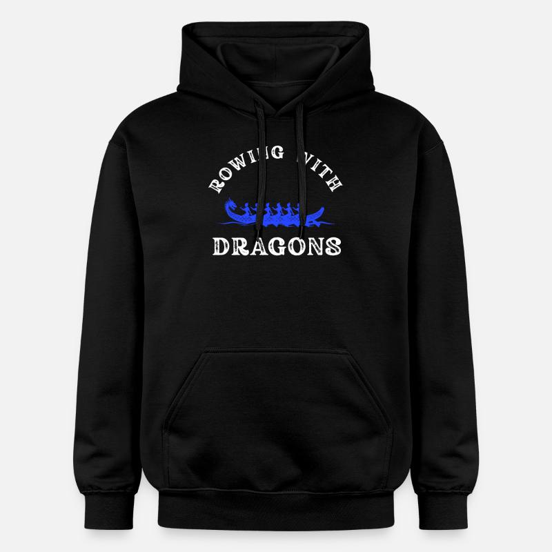 Ramer avec Dragons Dragons Dragonboat - Sweat à capuche Softstyle® Gildan Unisexe - noir