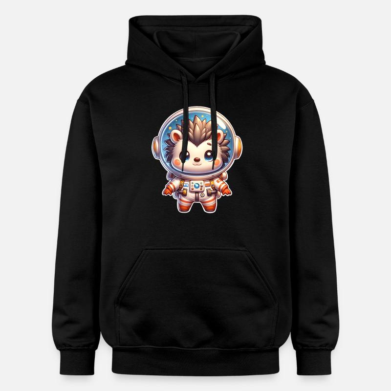 Hérisson Astronaute - Sweat à capuche Softstyle® Gildan Unisexe - noir