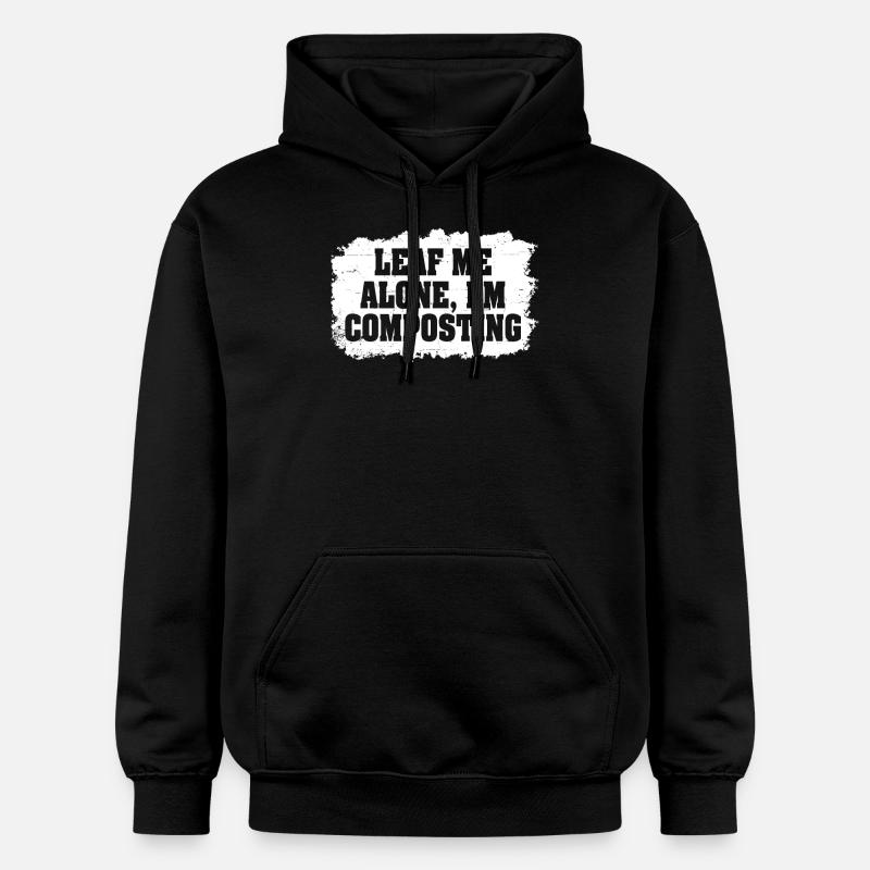 Feuille-moi seul je composte - Sweat à capuche Softstyle® Gildan Unisexe - noir