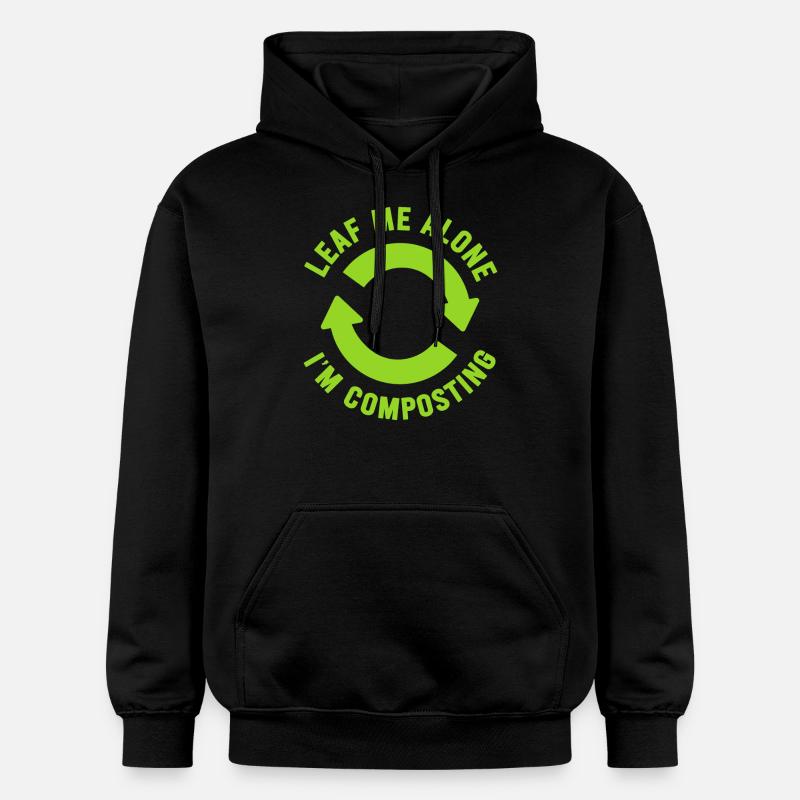 Feuille-moi seul je composte - Sweat à capuche Softstyle® Gildan Unisexe - noir